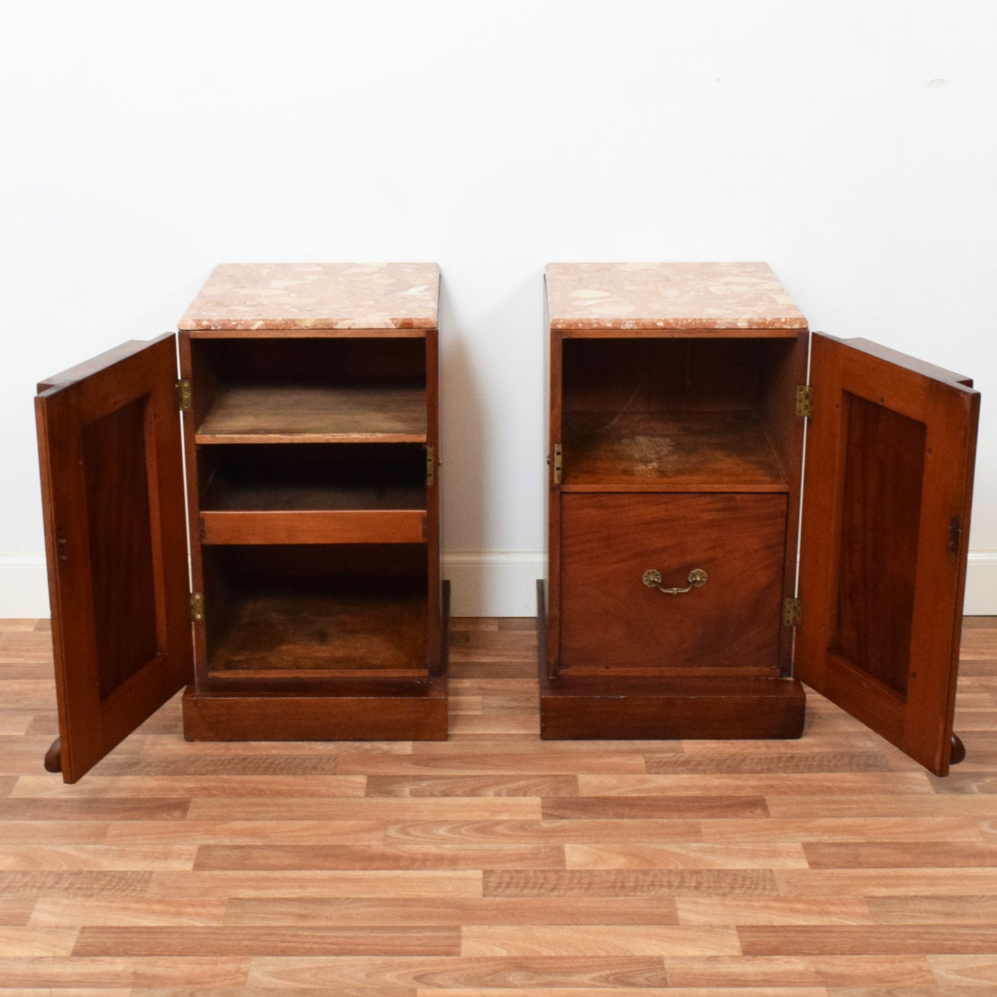 Marble Top Mahogany Bedsides
