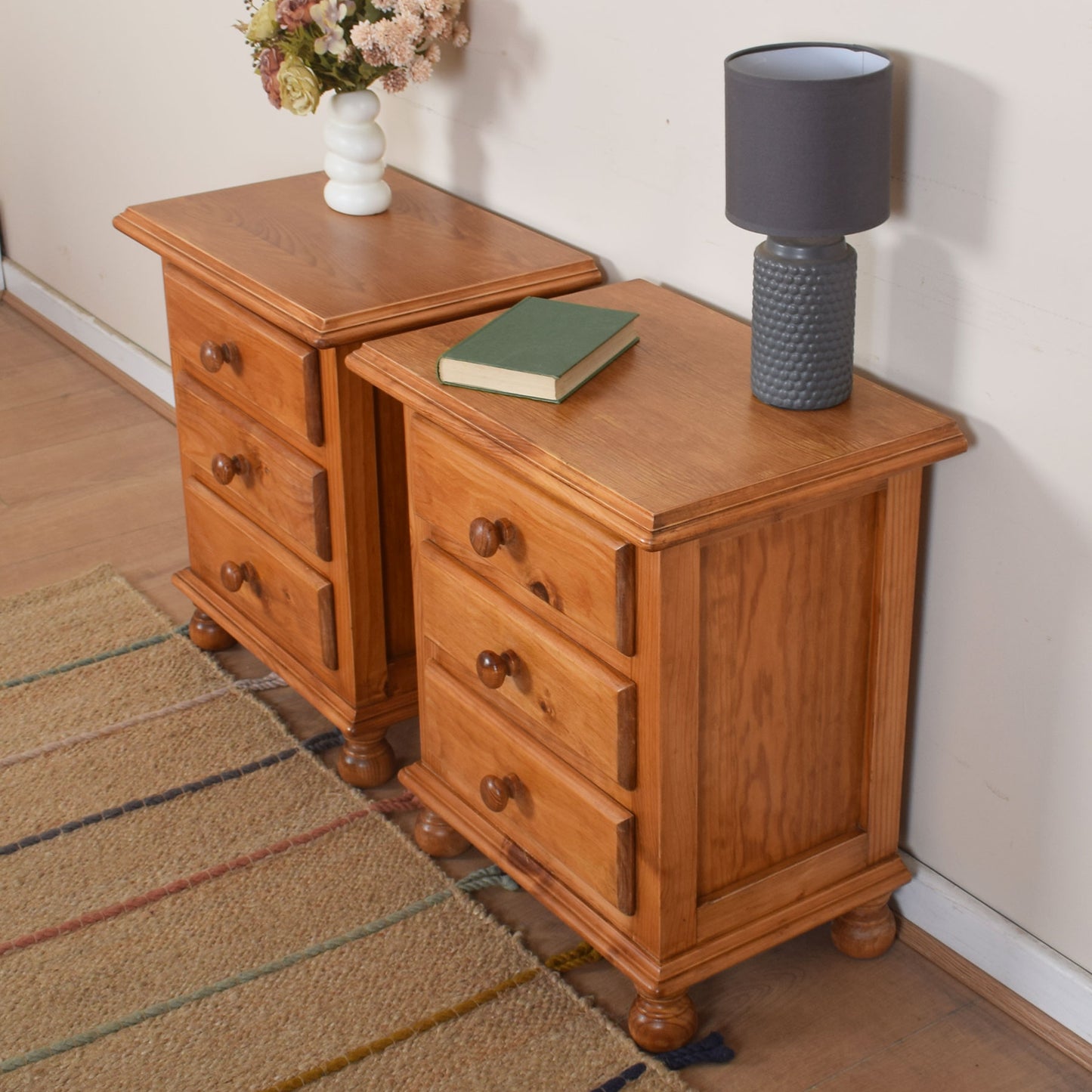 Pair of Pine Bedside Drawer Units