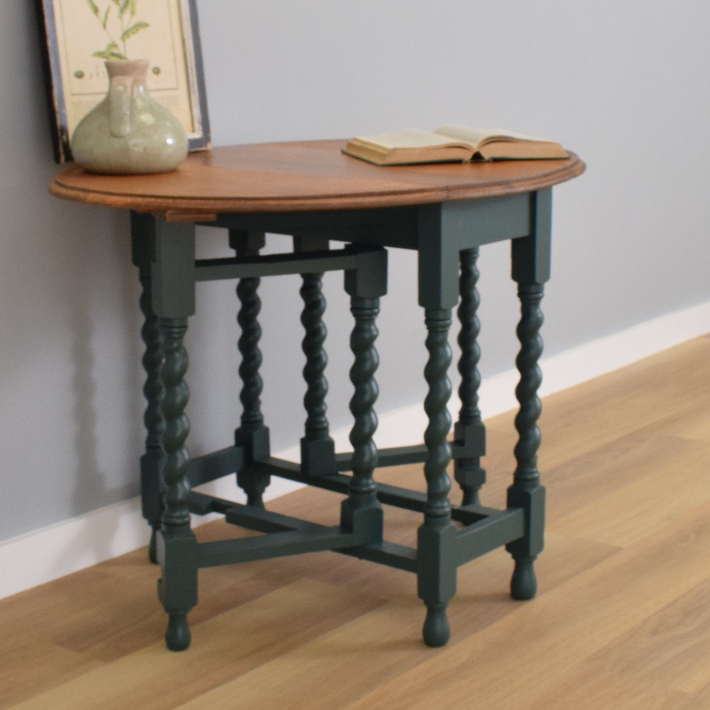 Painted Barley-Twist Drop Leaf Table