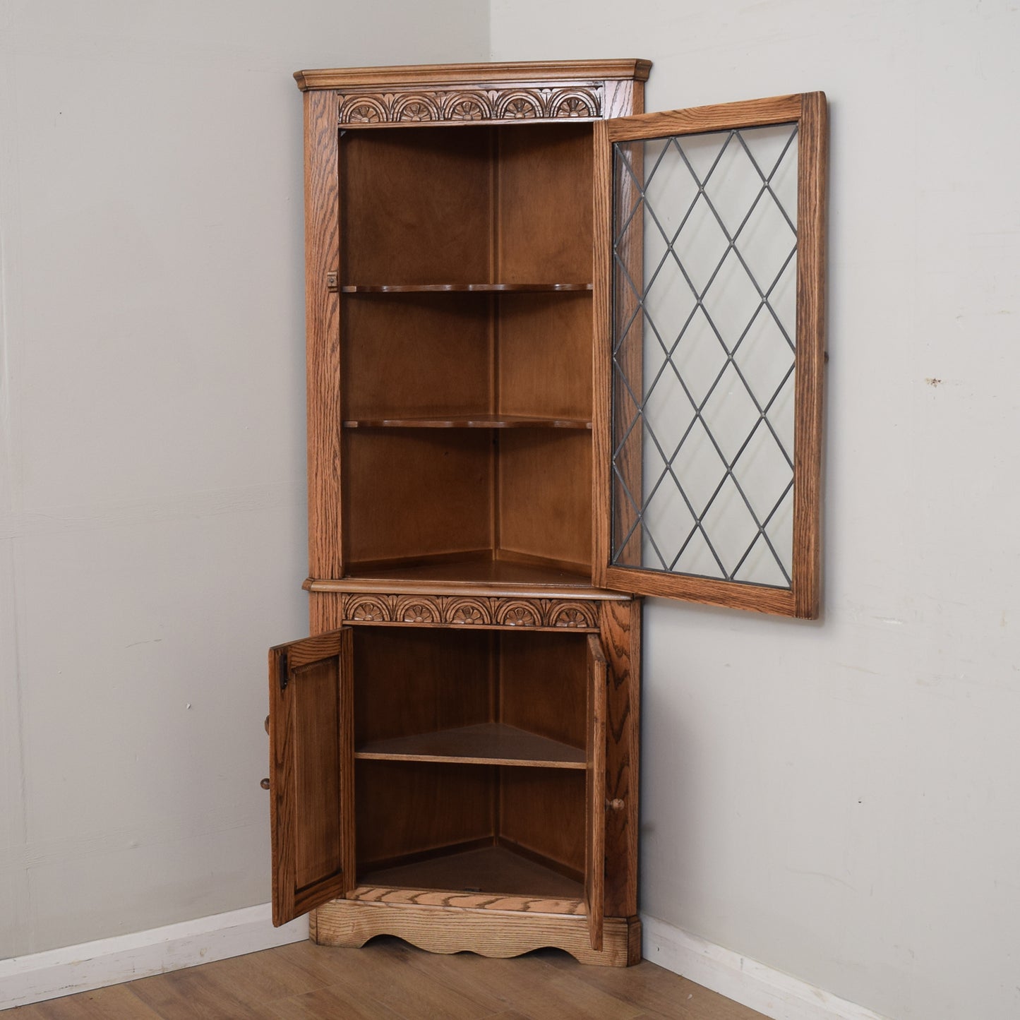 Oak Corner Cabinet