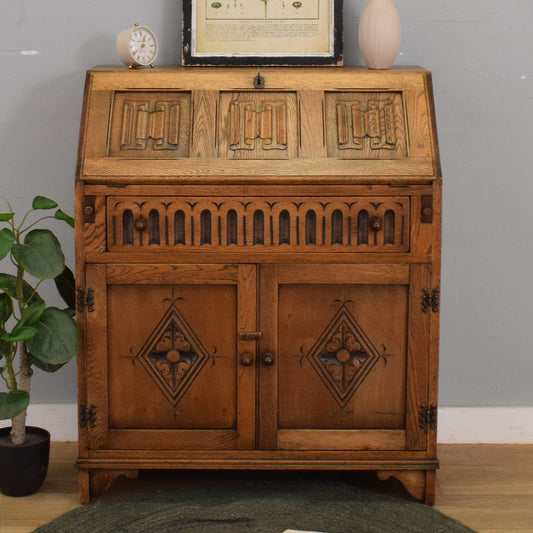 Restored Oak Linenfold Bureau