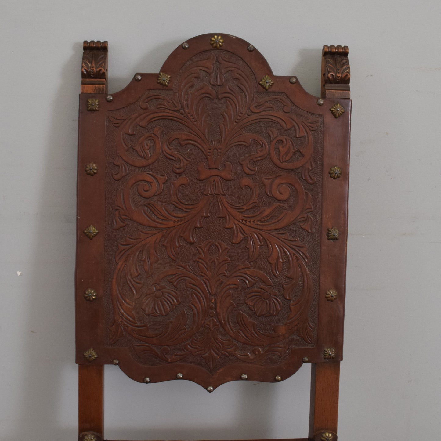 Carved Oak Table and Four Chairs