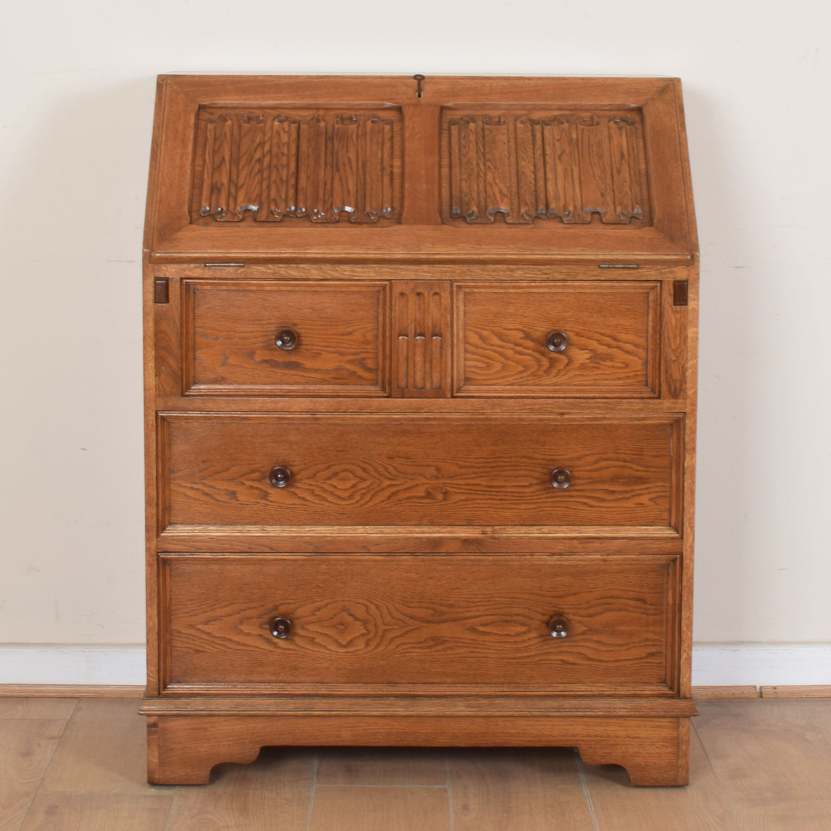 Oak Linenfold Bureau