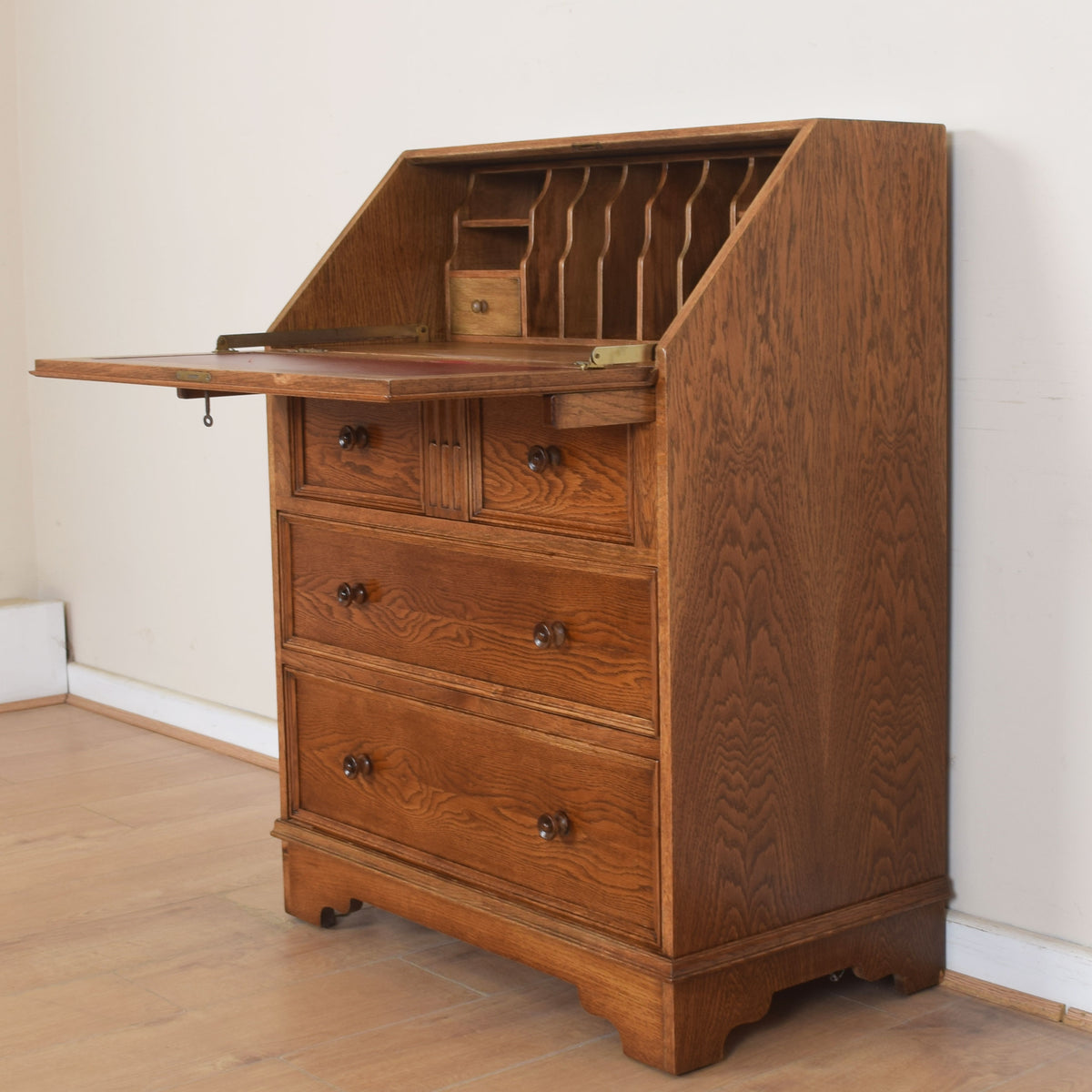 Oak Linenfold Bureau
