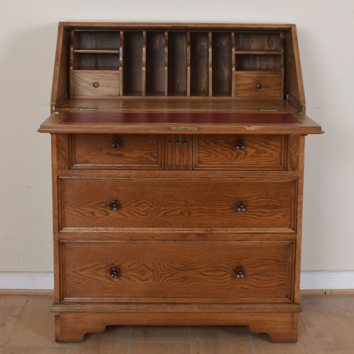 Oak Linenfold Bureau