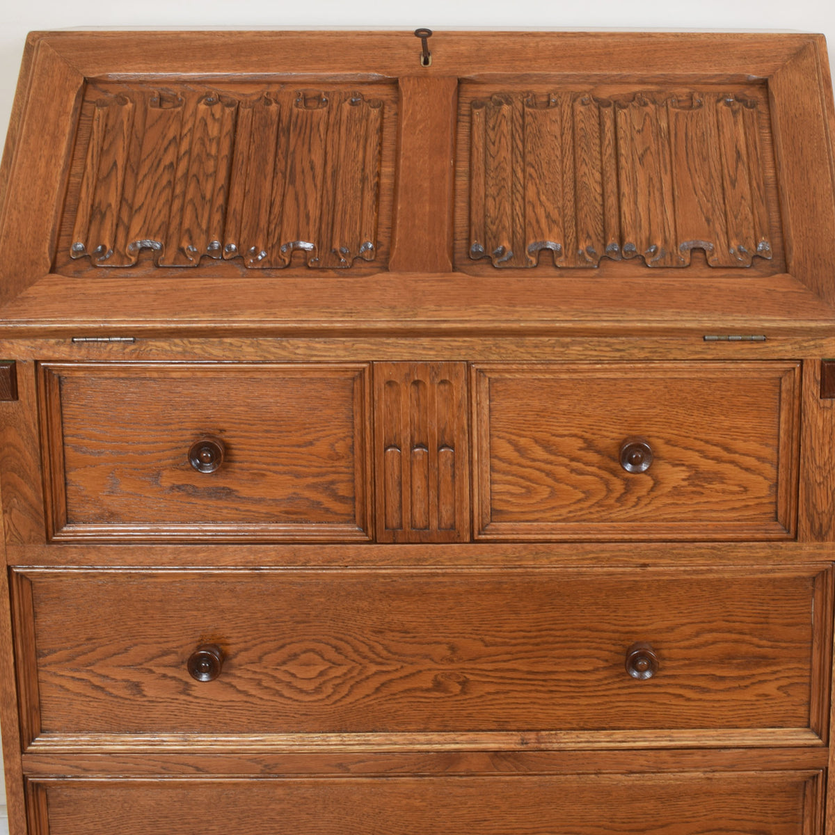 Oak Linenfold Bureau
