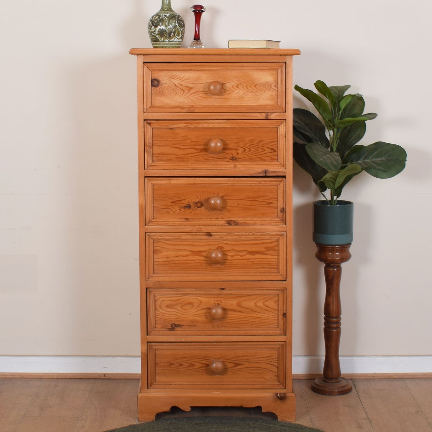 Slim Pine Chest of Drawers