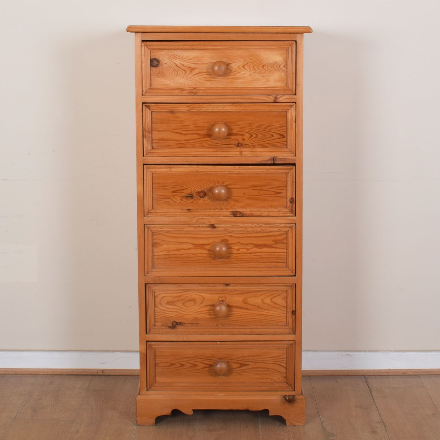 Slim Pine Chest of Drawers