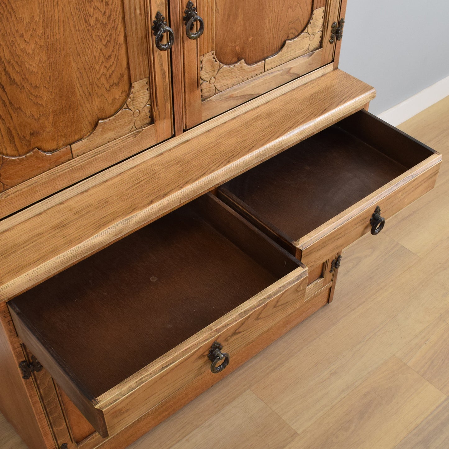 Tall Oak Display Dresser