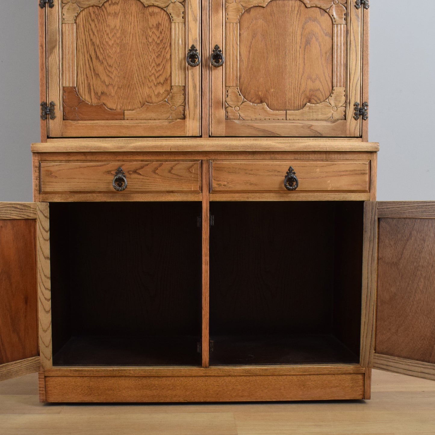 Tall Oak Display Dresser