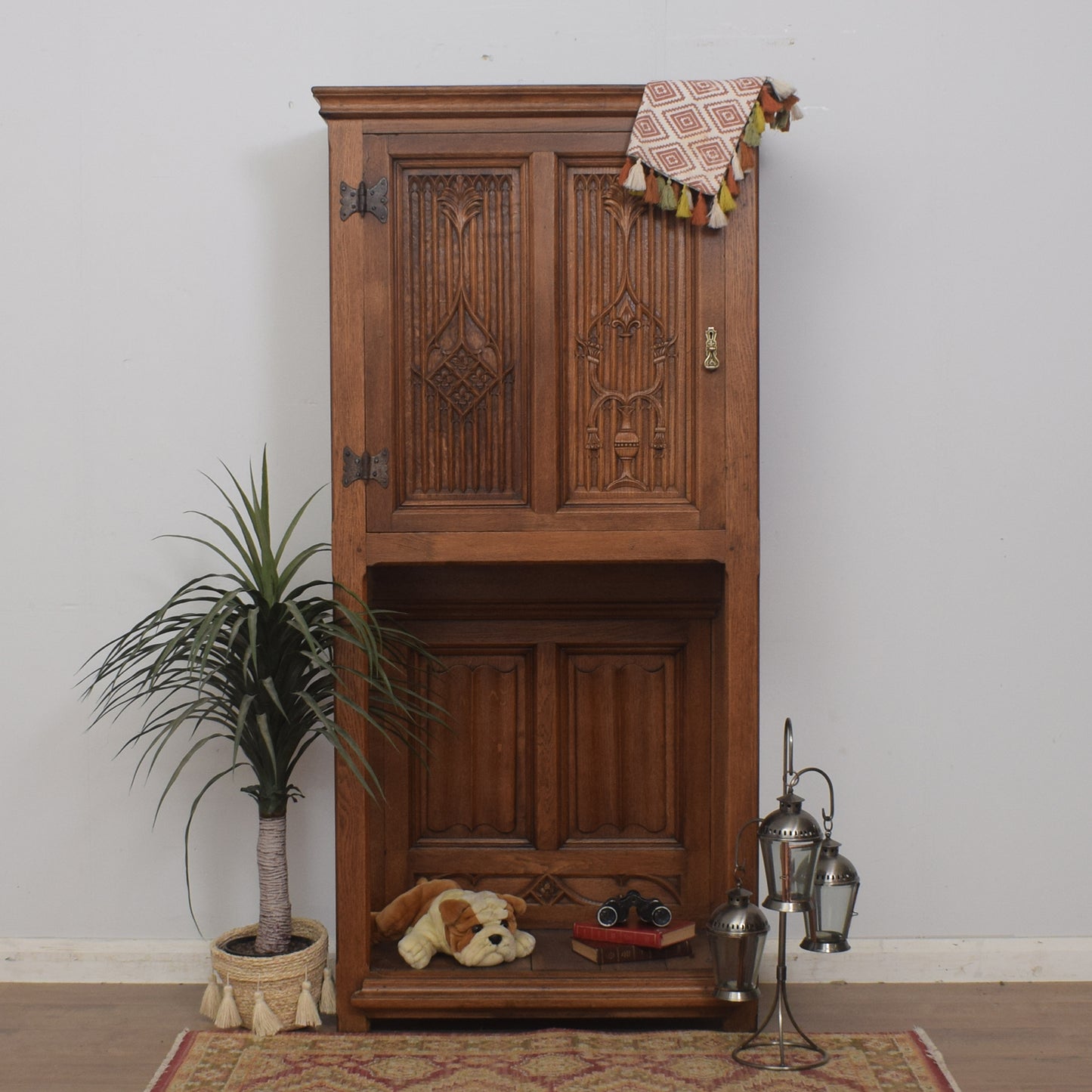 Tall Oak Storage Cabinet