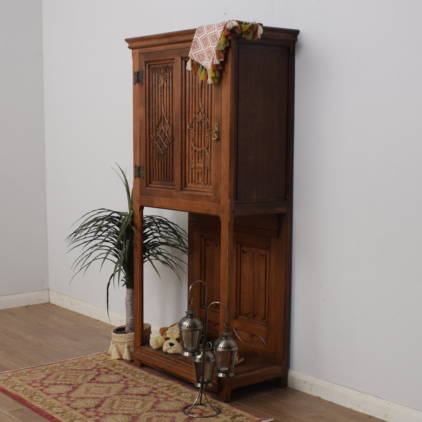 Tall Oak Storage Cabinet
