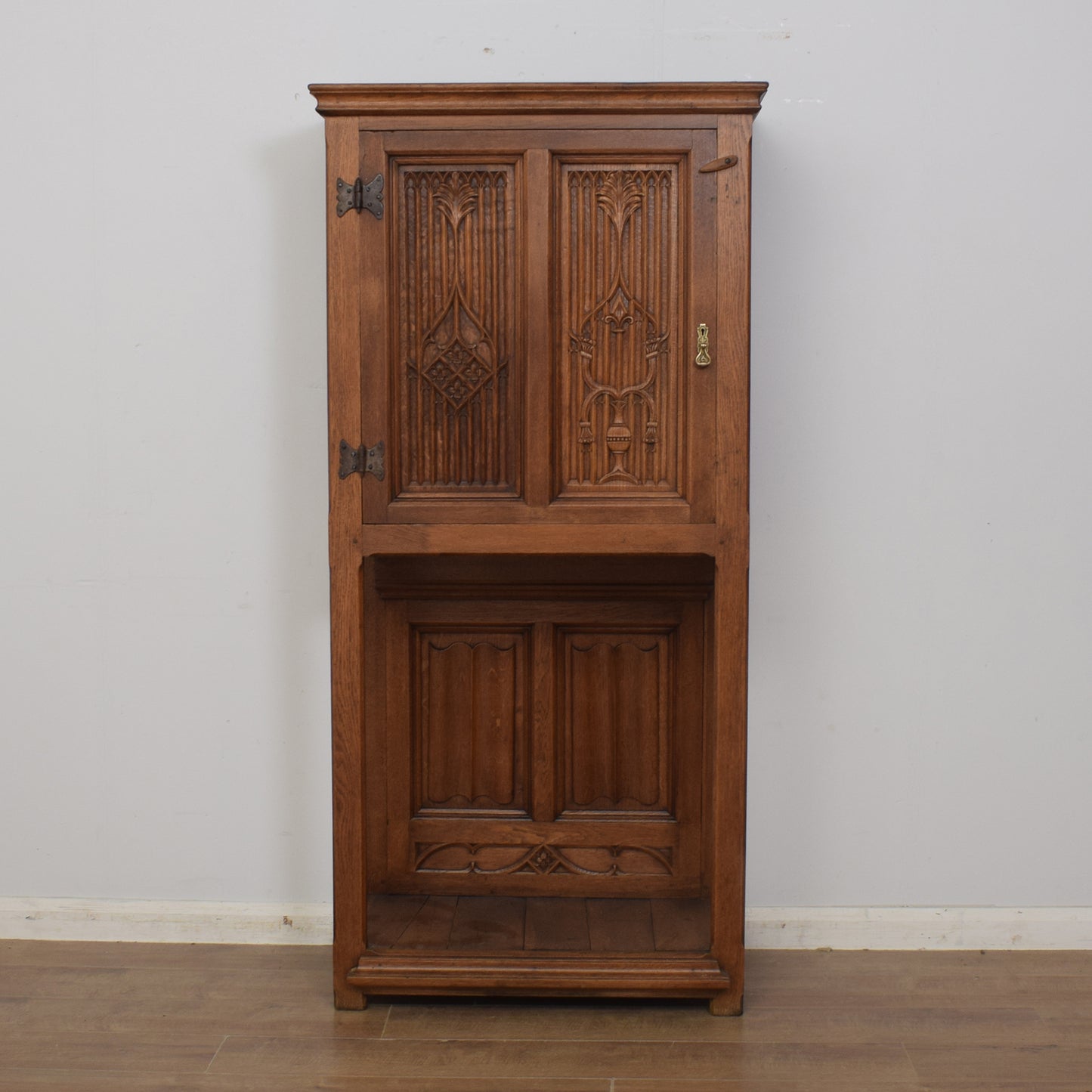 Tall Oak Storage Cabinet
