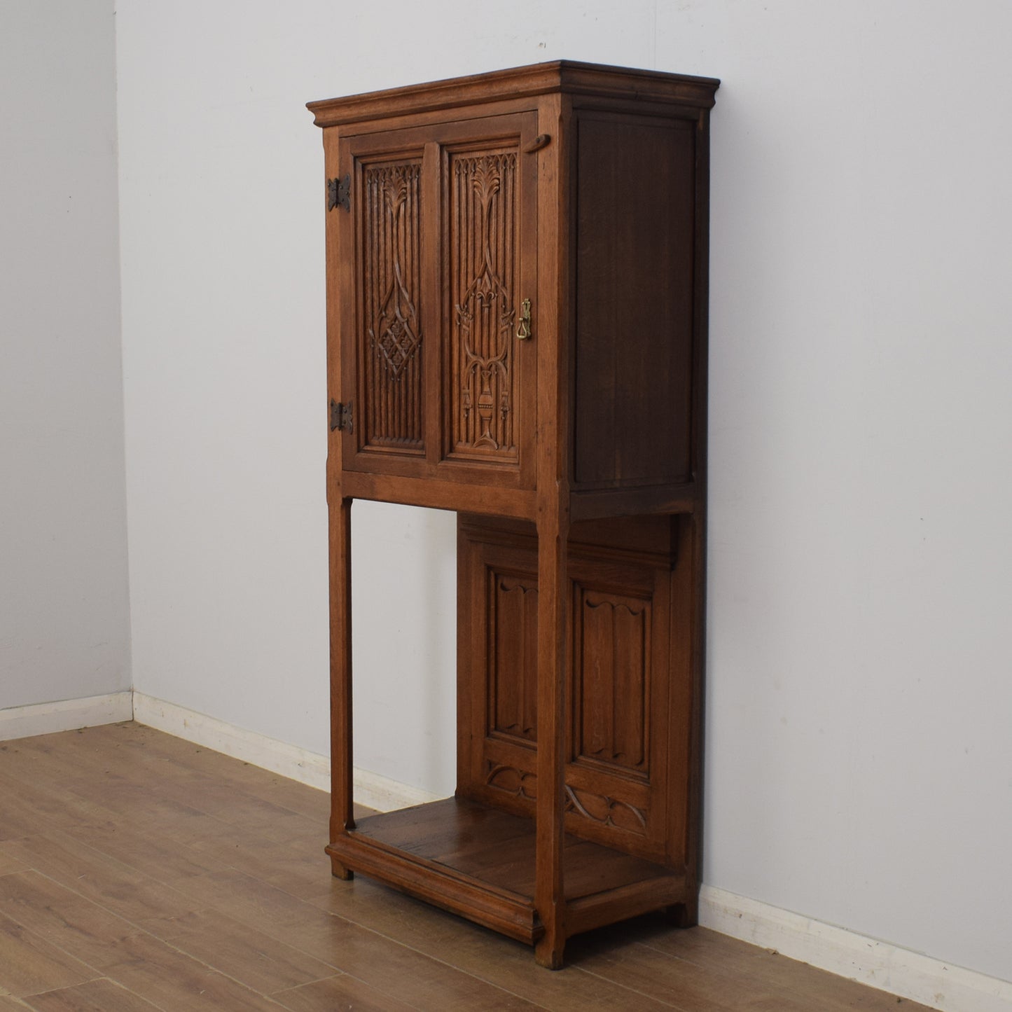 Tall Oak Storage Cabinet