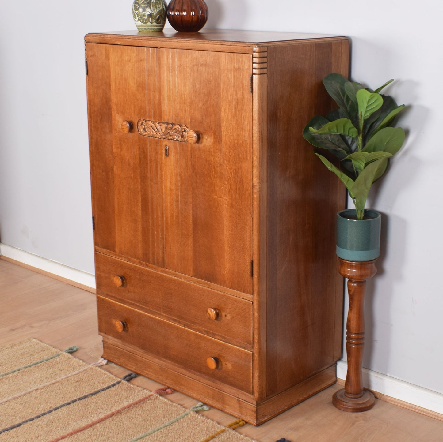 Art Deco Oak Tallboy