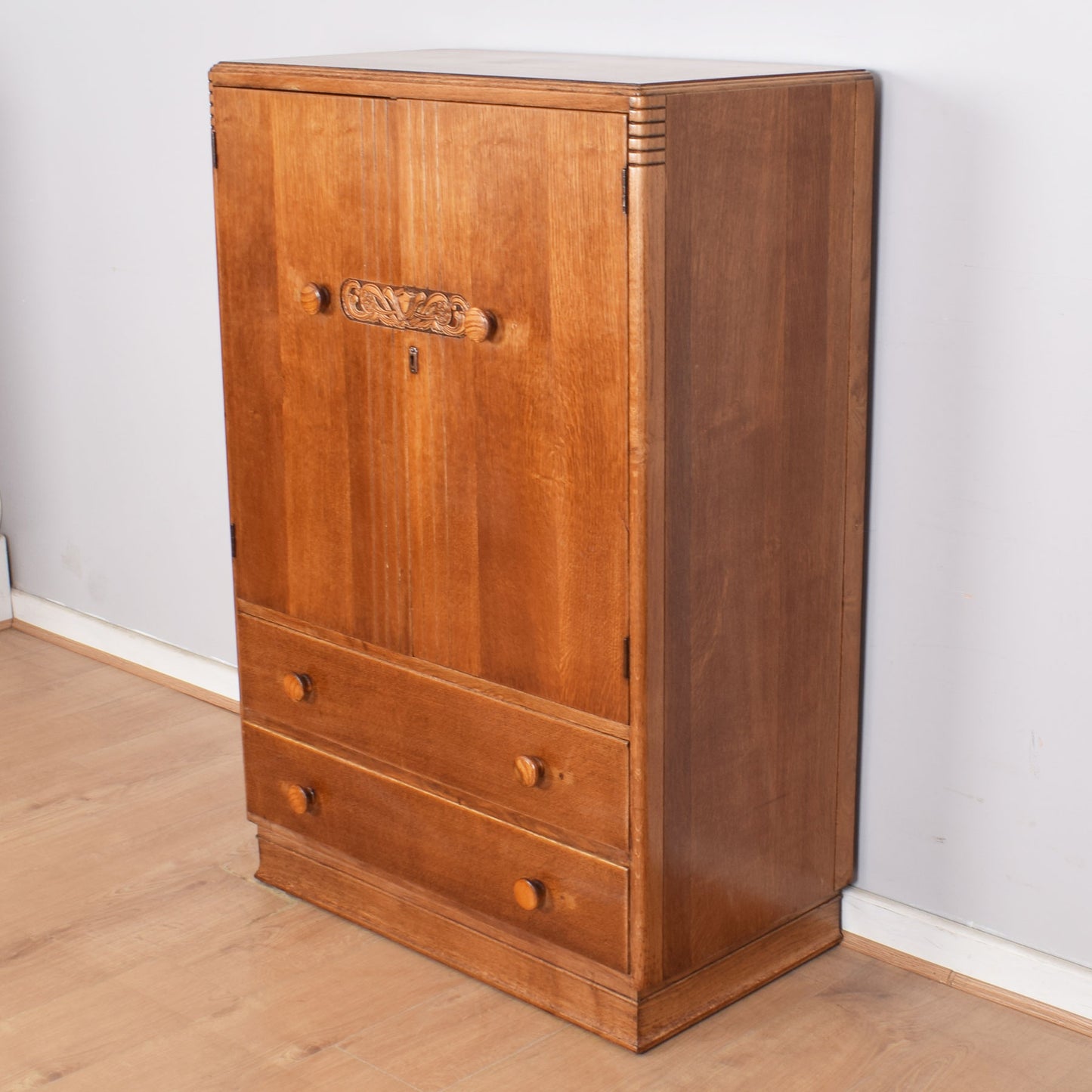 Art Deco Oak Tallboy