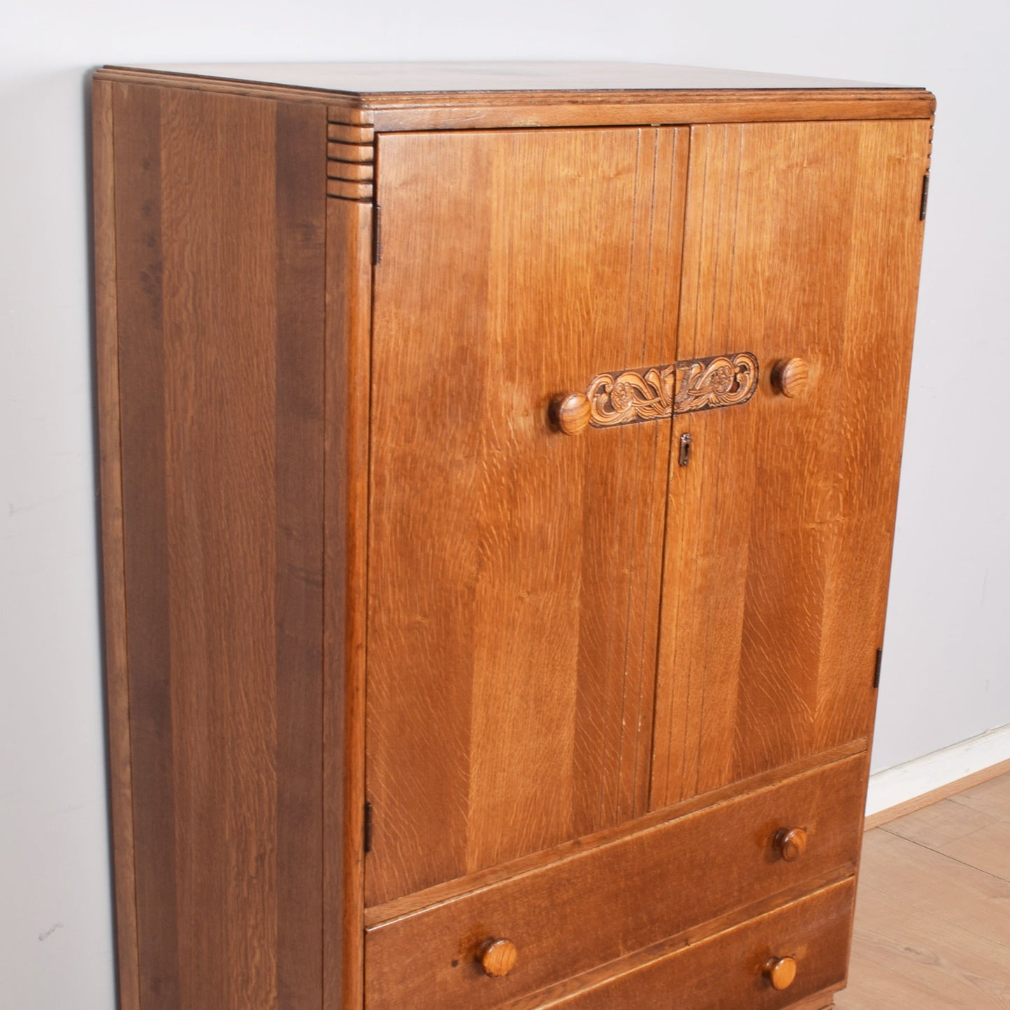 Art Deco Oak Tallboy