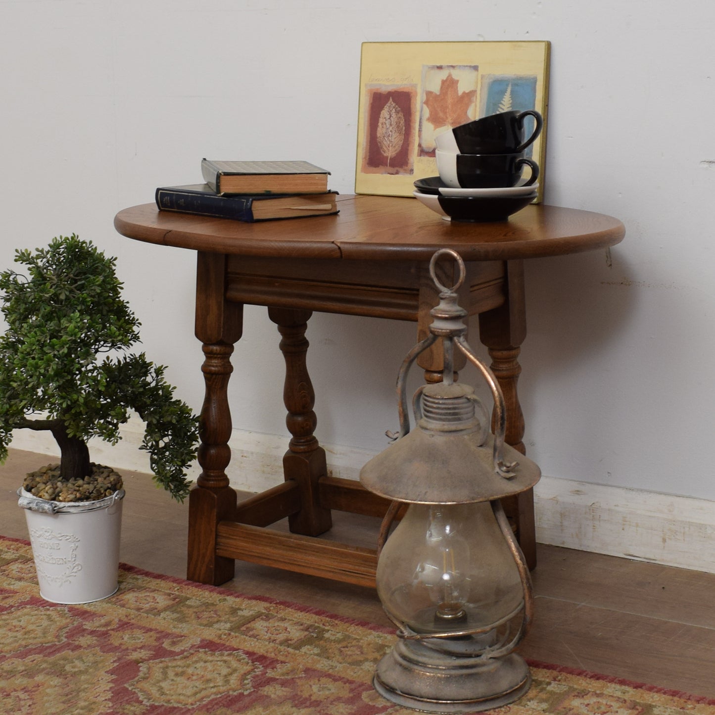 Oak Swivel-Top Table
