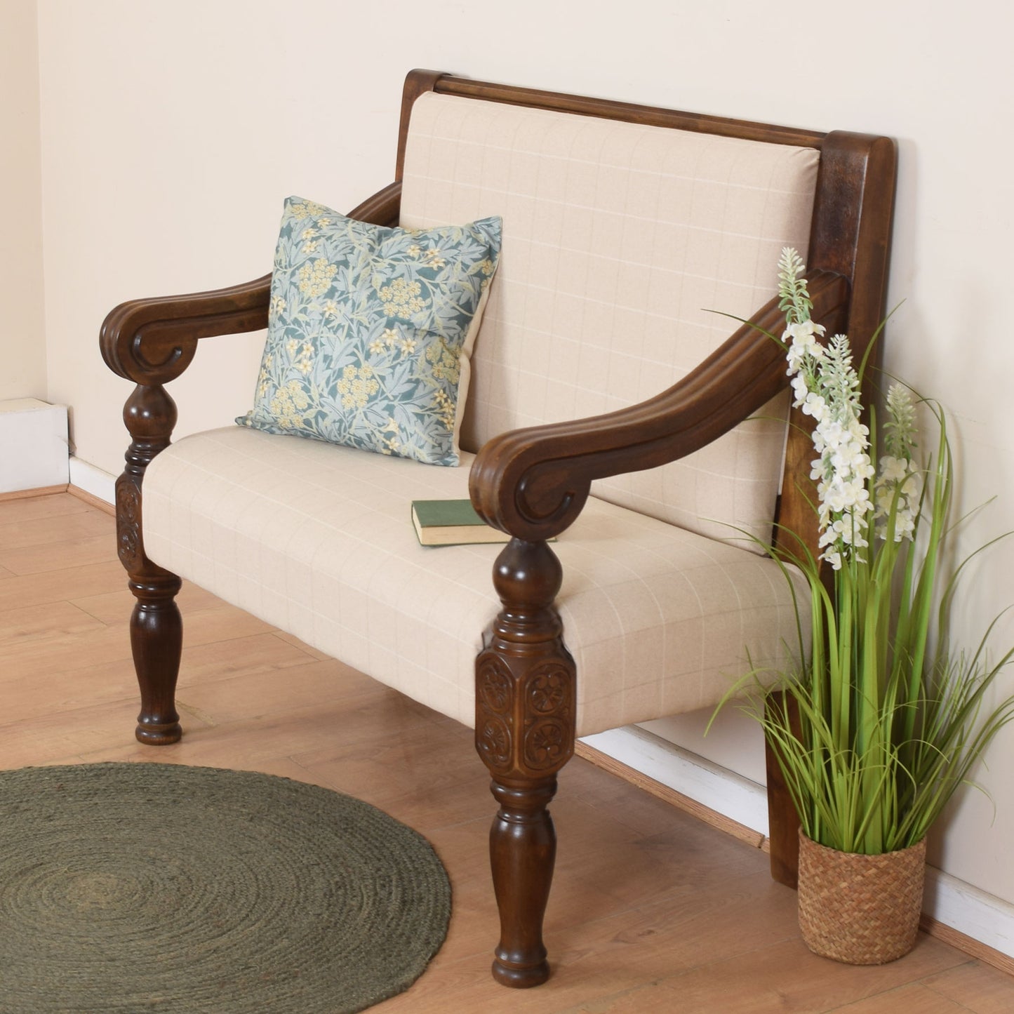 Carved Mahogany Bench