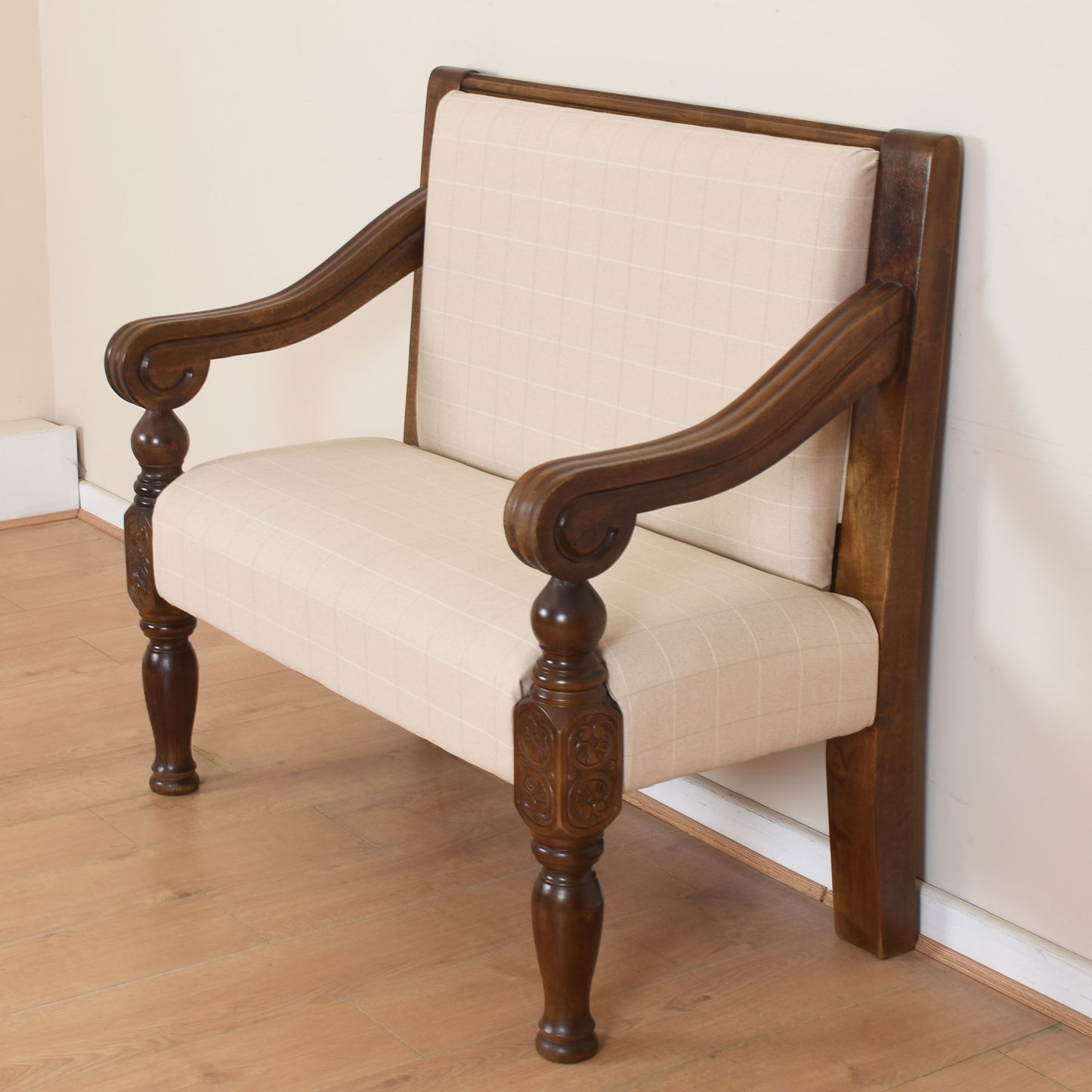 Carved Mahogany Bench