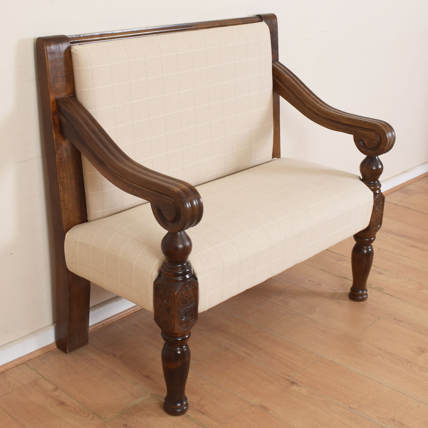 Carved Mahogany Bench