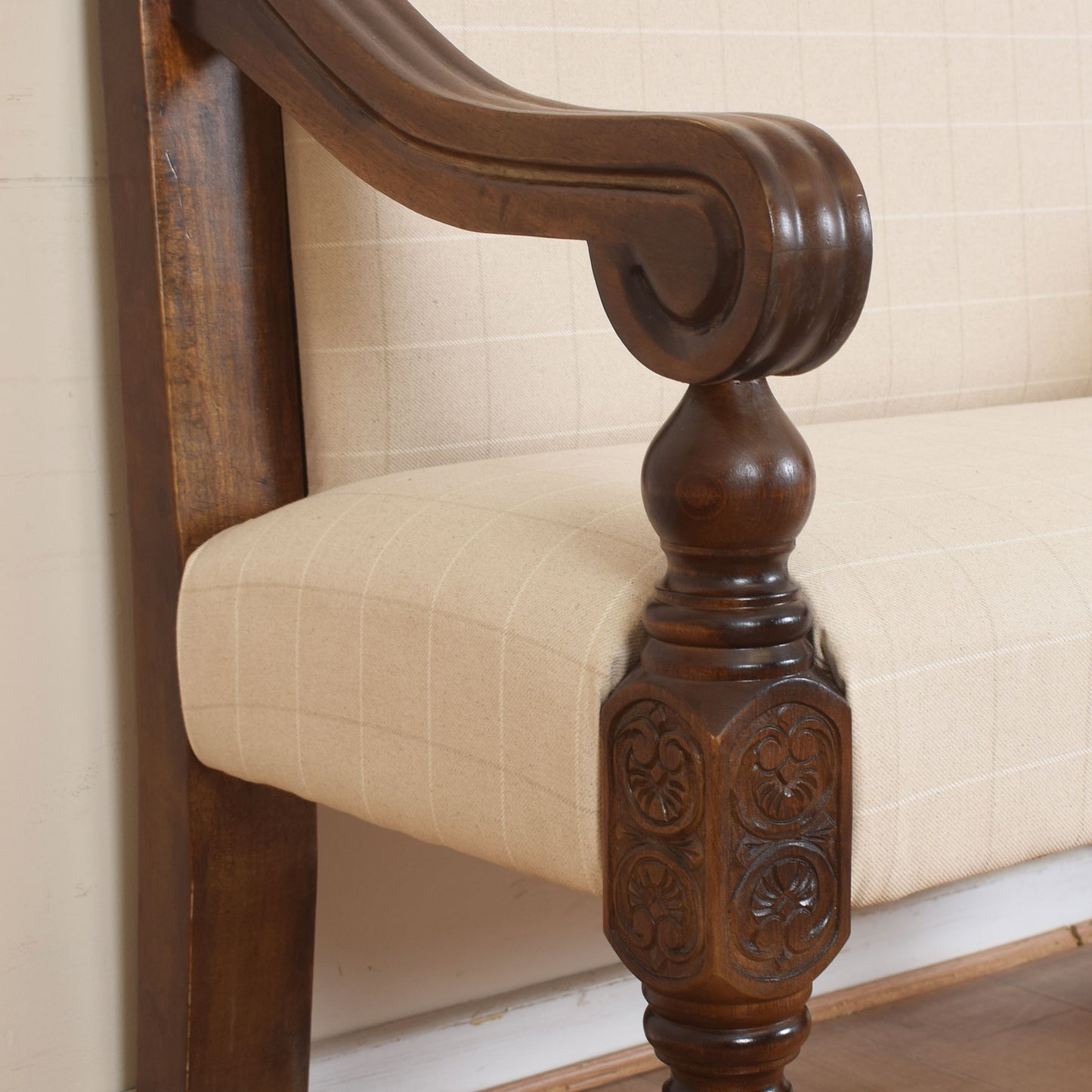 Carved Mahogany Bench
