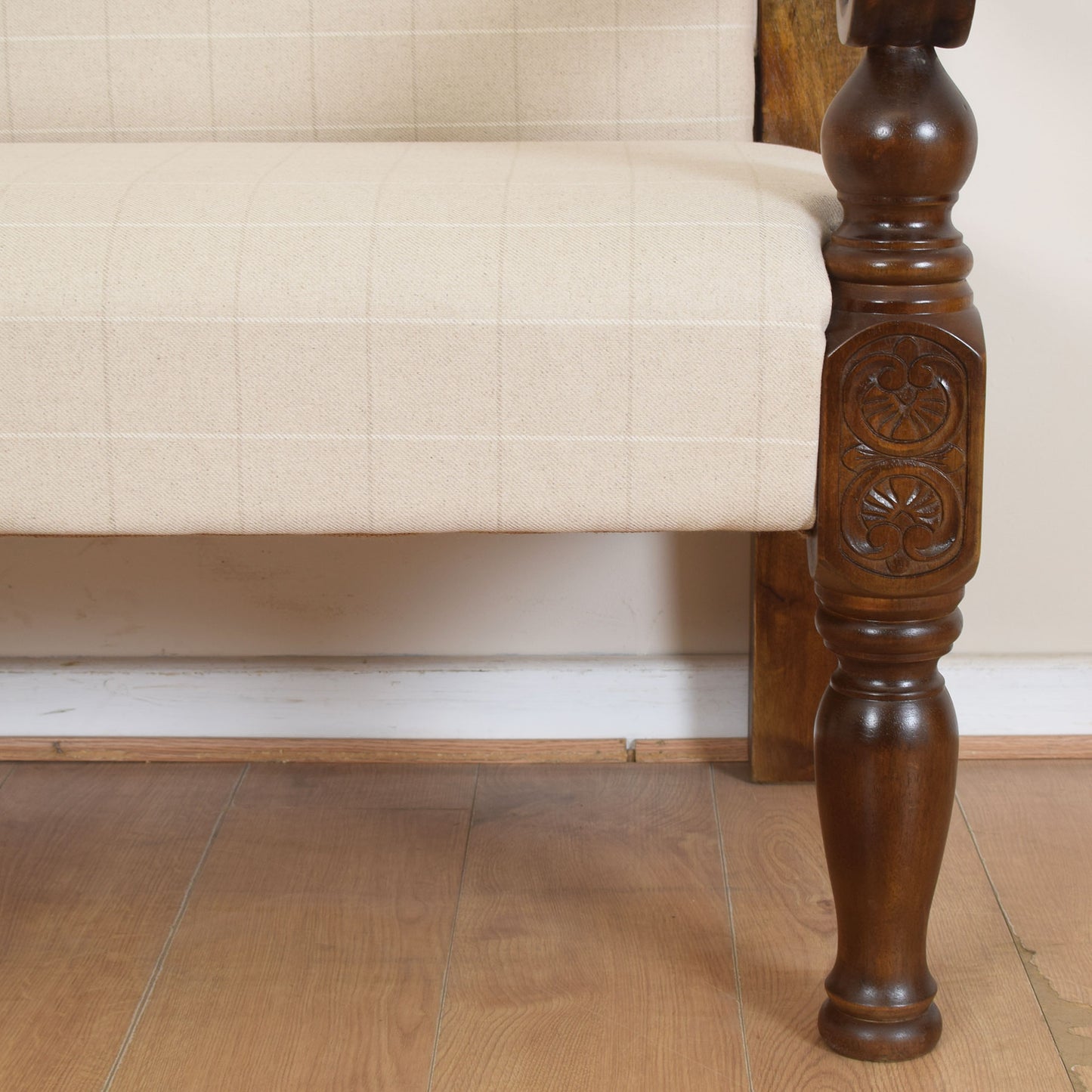 Carved Mahogany Bench