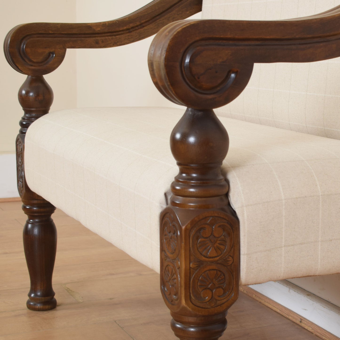 Carved Mahogany Bench