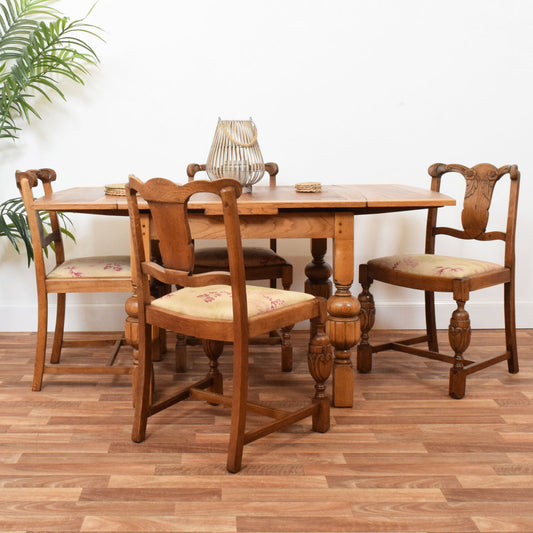 Oak Table and Four Chairs