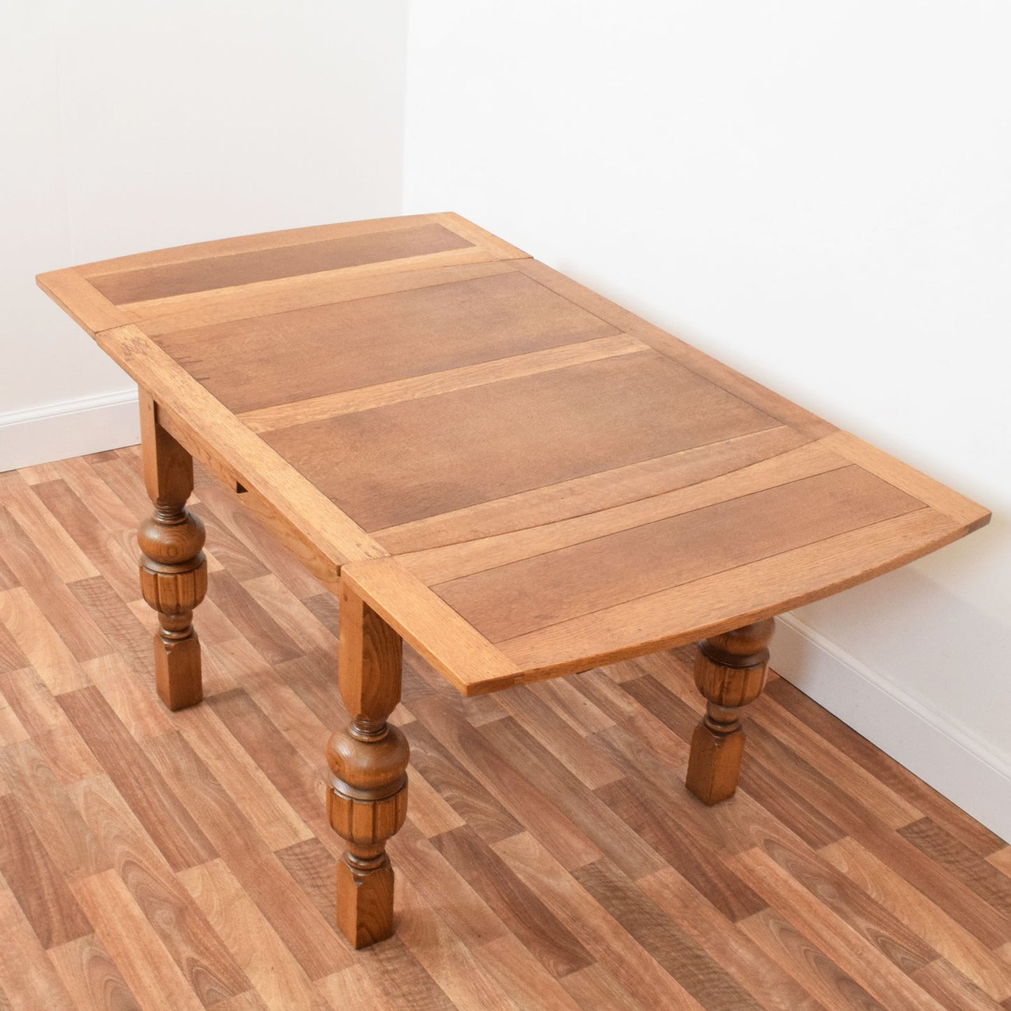 Carved Oak Table and Four Chairs