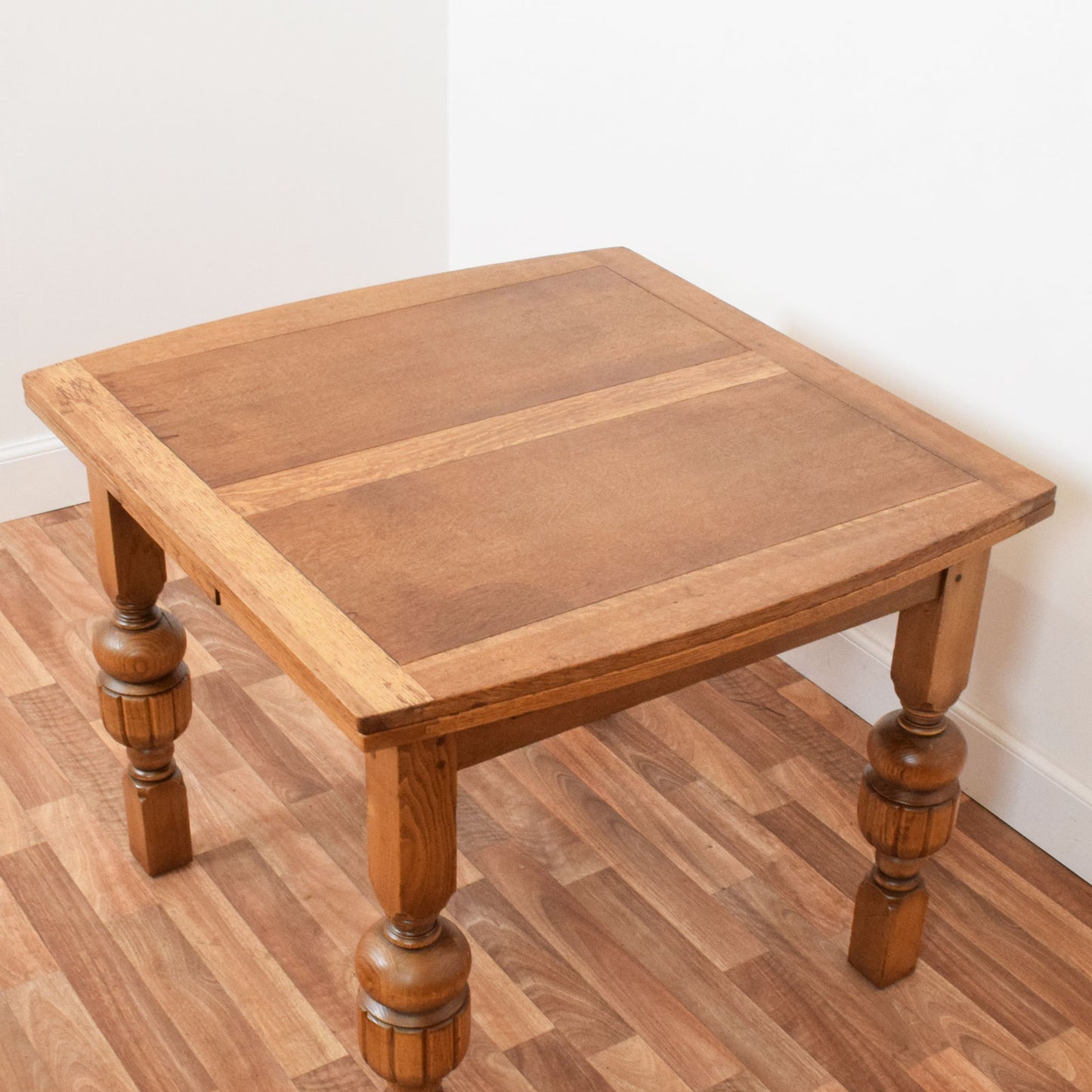 Carved Oak Table and Four Chairs