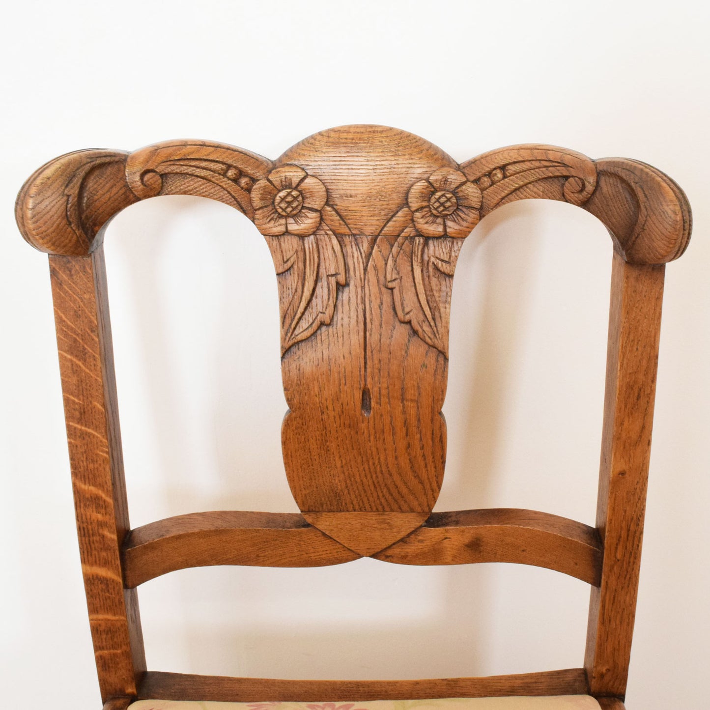 Carved Oak Table and Four Chairs