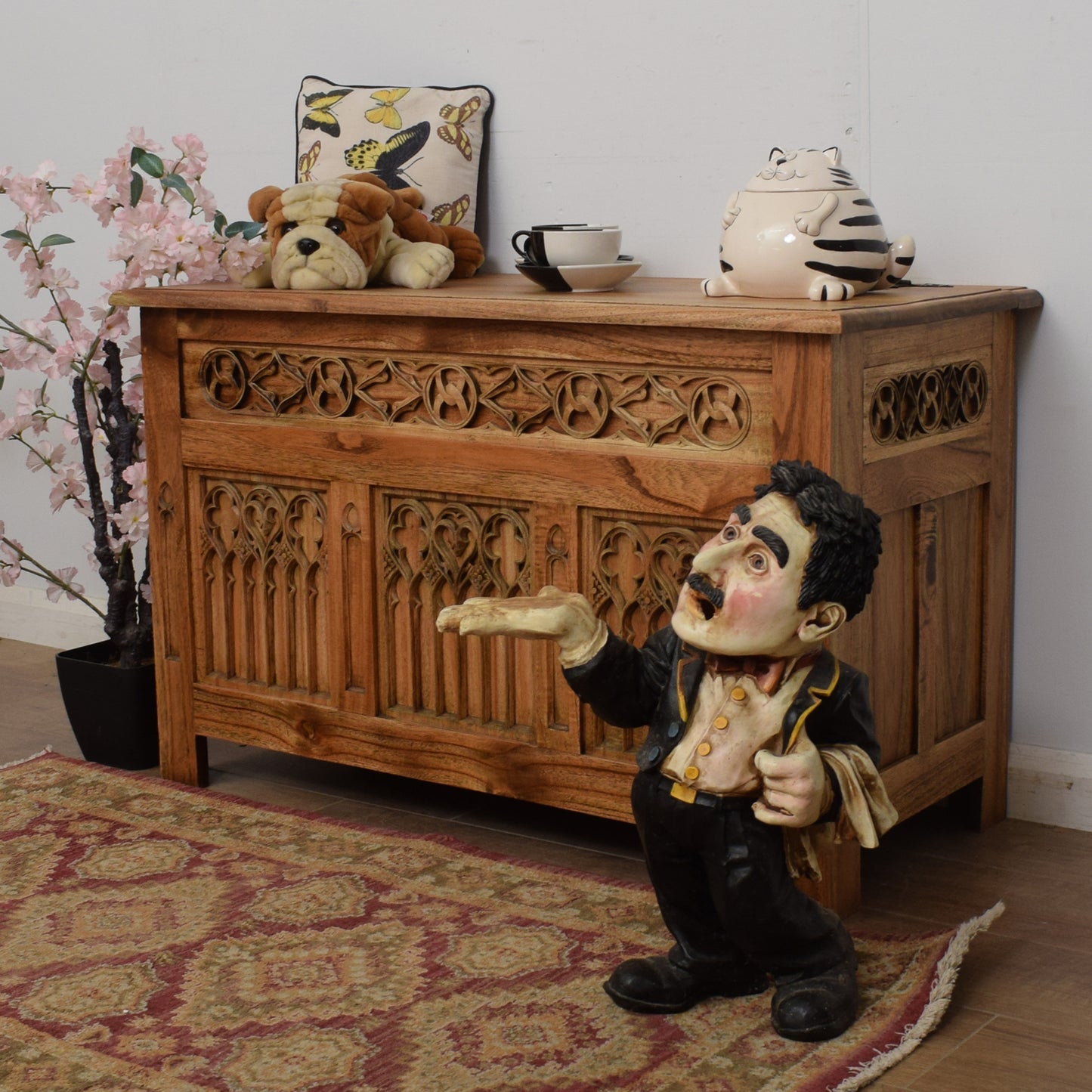 Large Carved Blanket Box