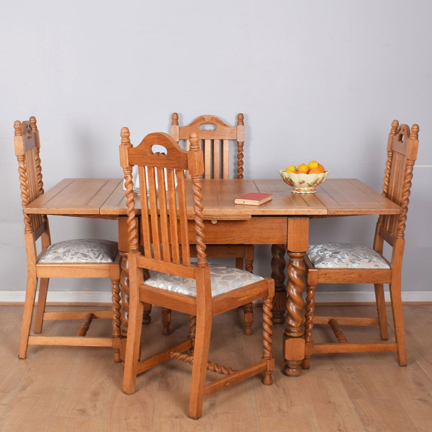 Barley Twist Dining Table with Four Chairs