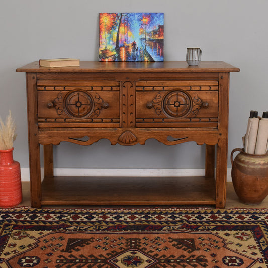 Carved Oak Sideboard