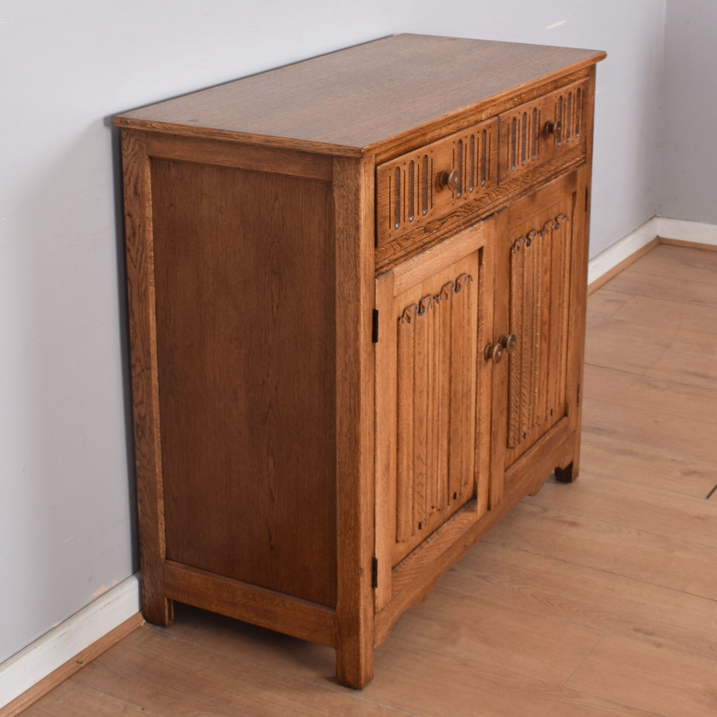 Oak Linenfold Sideboard