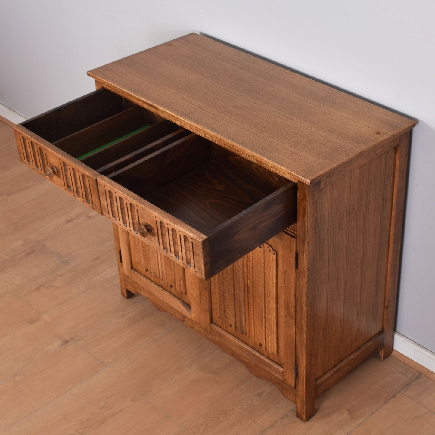 Oak Linenfold Sideboard