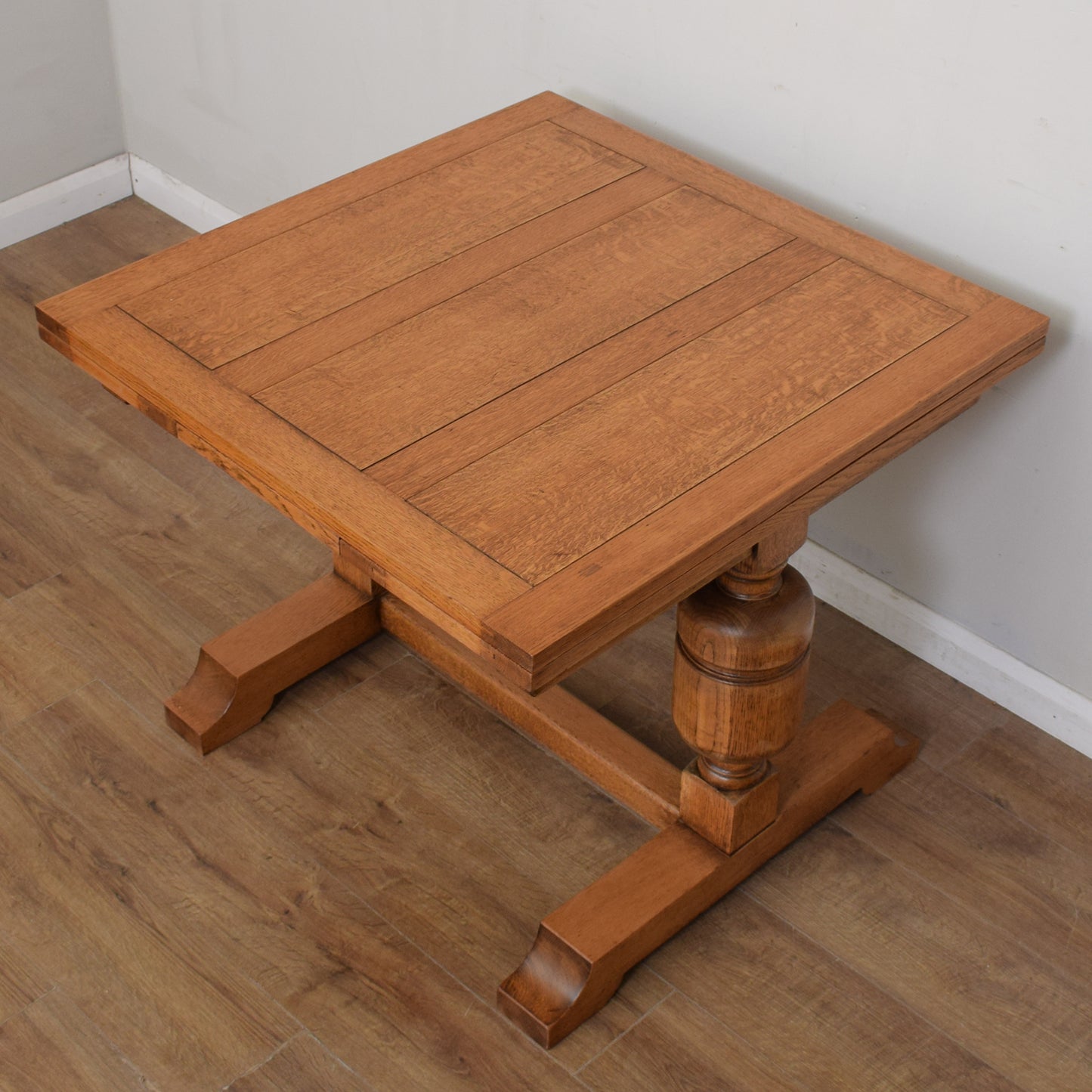 Vintage Oak Draw Leaf Table And Four Chairs