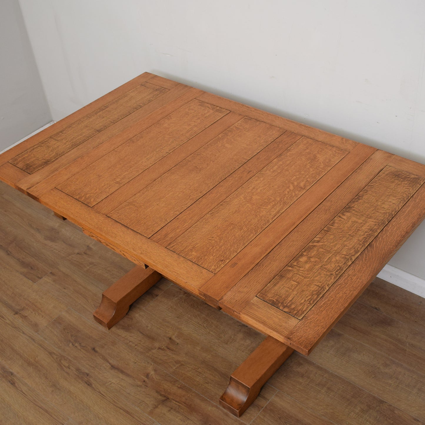 Vintage Oak Draw Leaf Table And Four Chairs