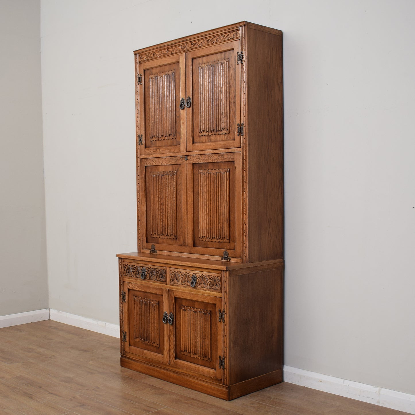 Old Charm Bookcase Bureau Cabinet