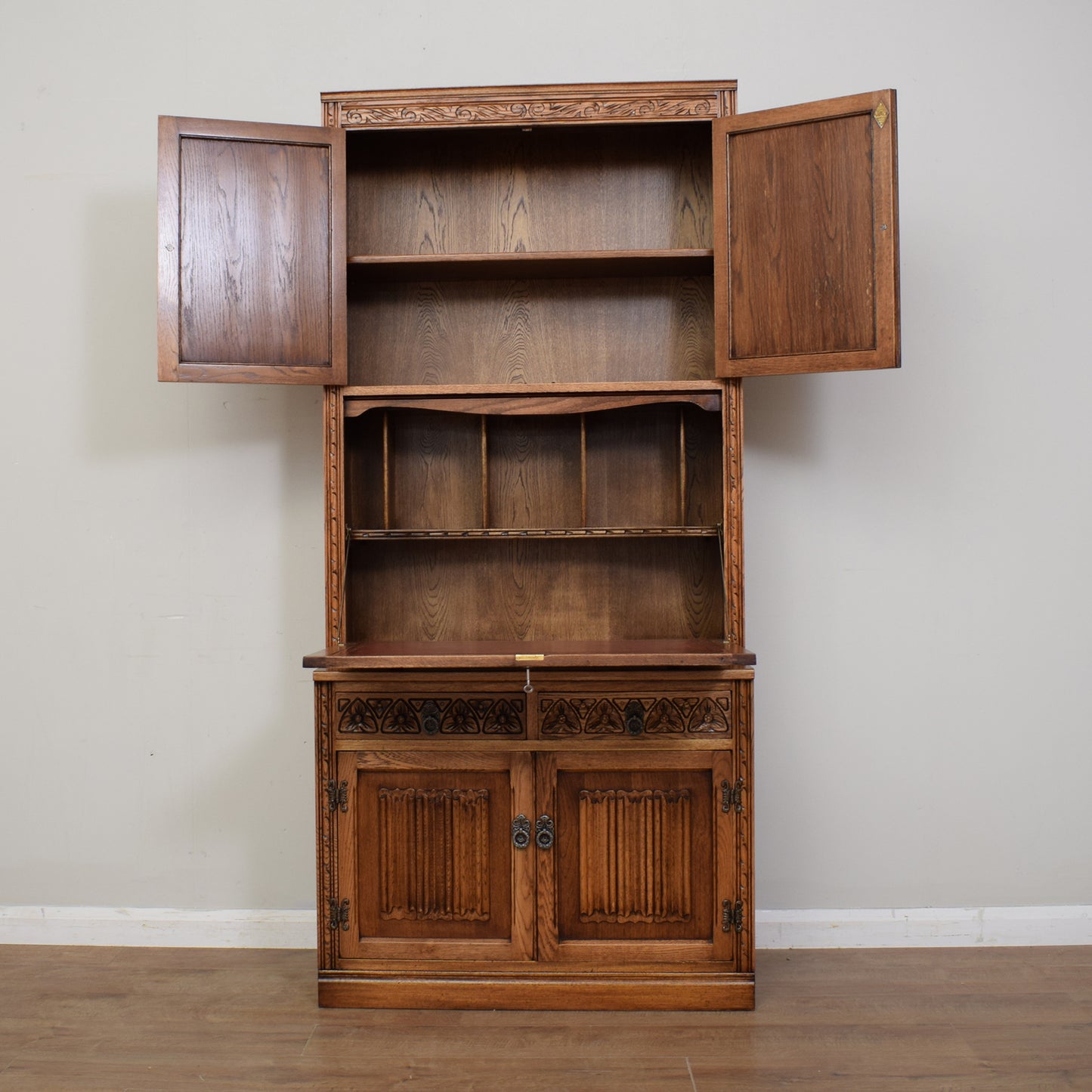 Old Charm Bookcase Bureau Cabinet