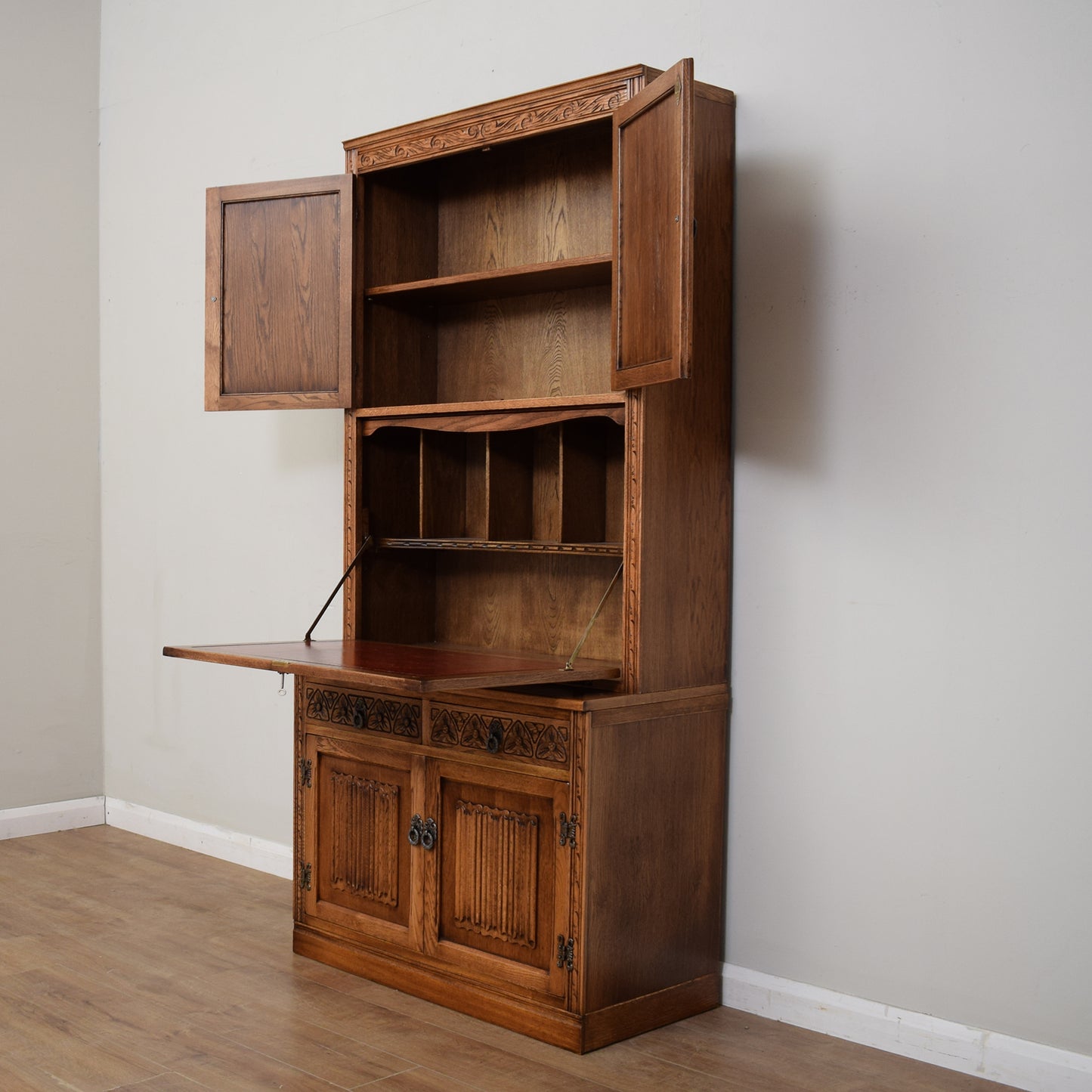 Old Charm Bookcase Bureau Cabinet