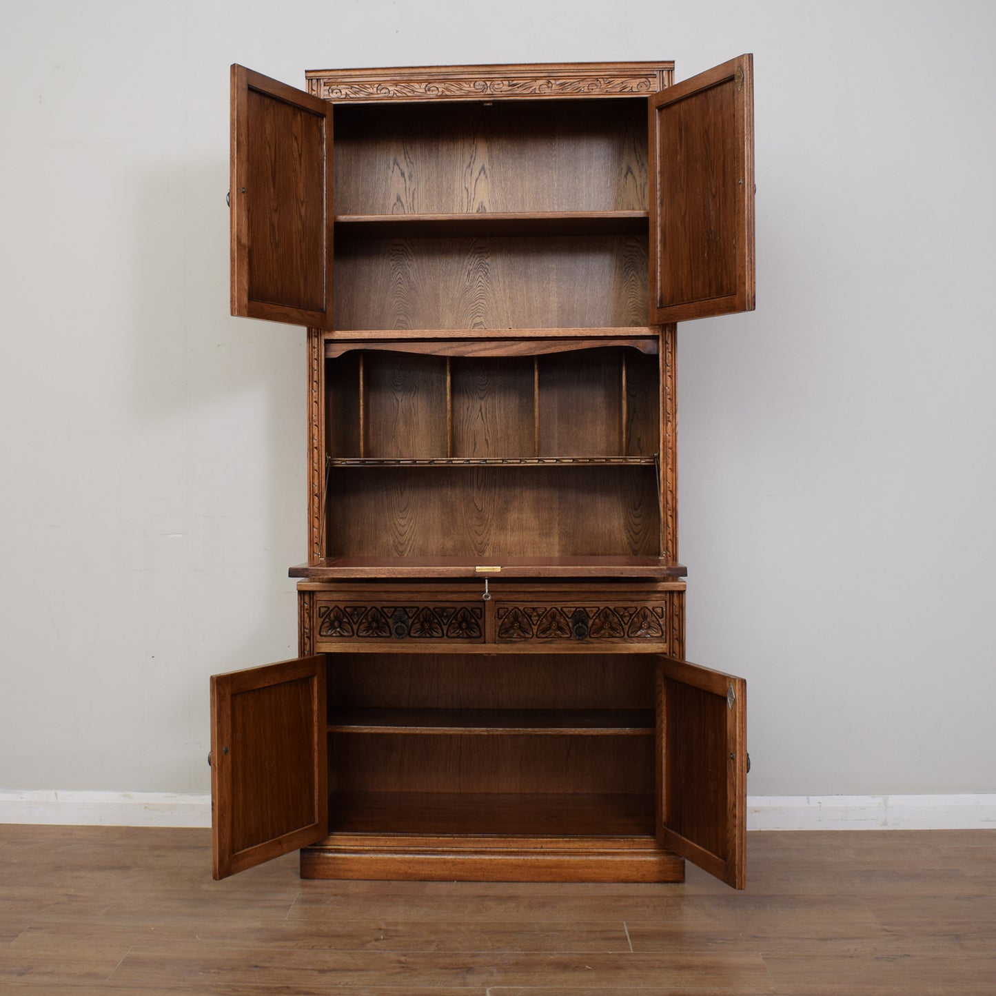 Old Charm Bookcase Bureau Cabinet