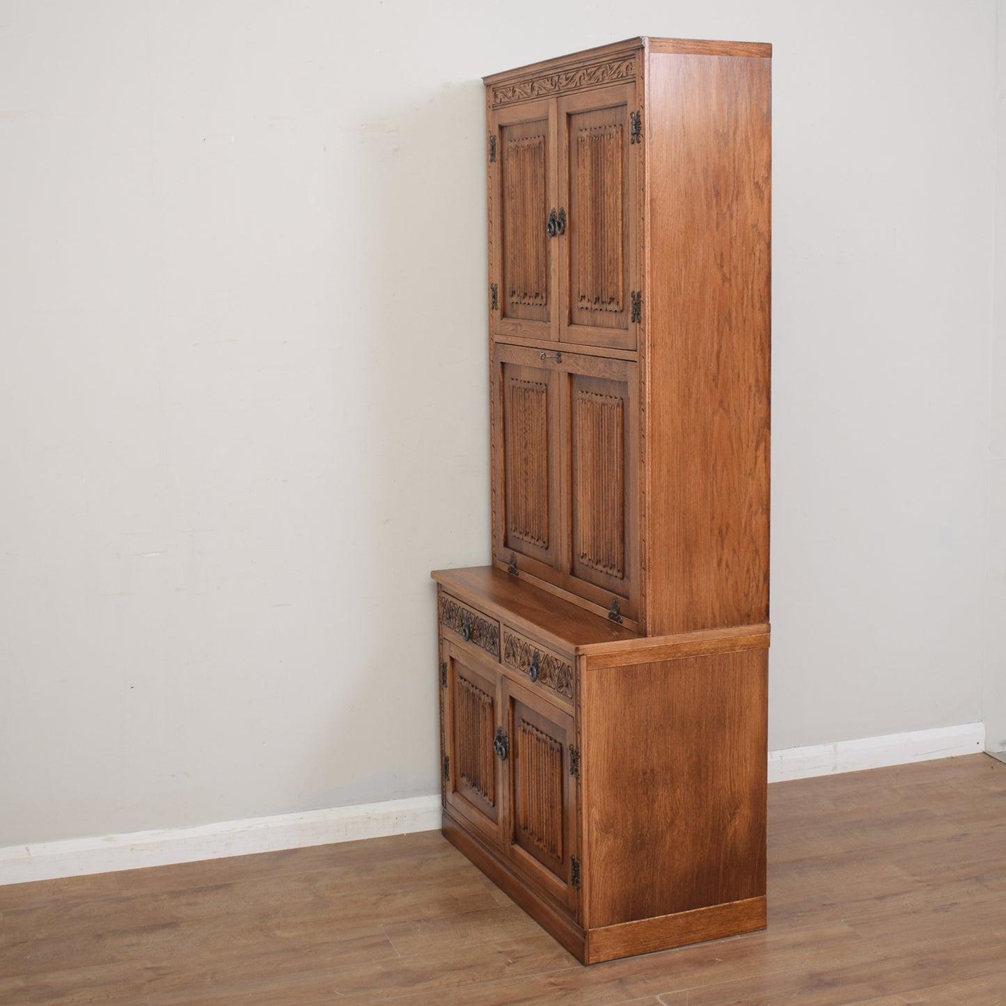 Old Charm Bookcase Bureau Cabinet