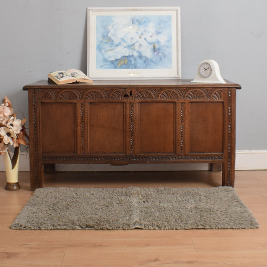 Carved Oak Antique Coffer