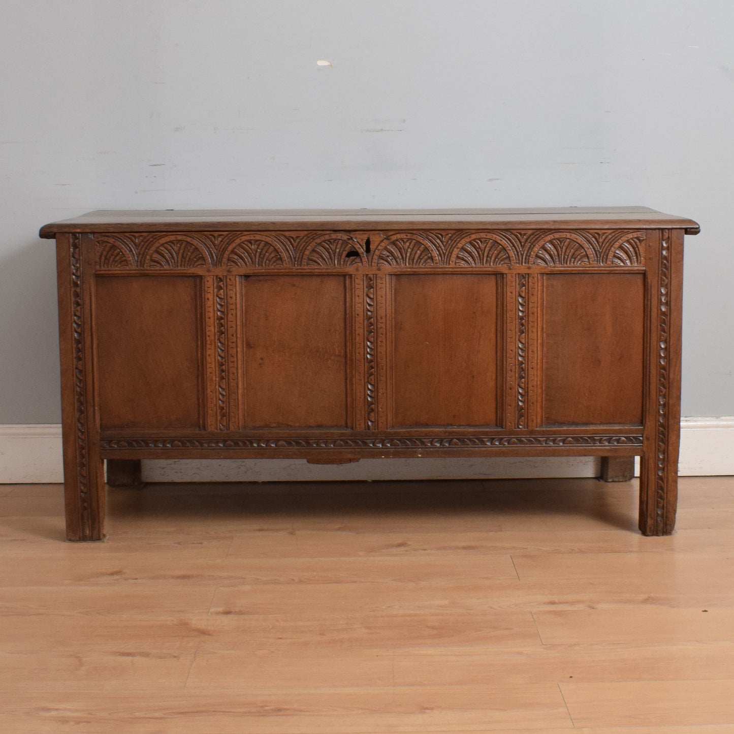 Carved Oak Antique Coffer