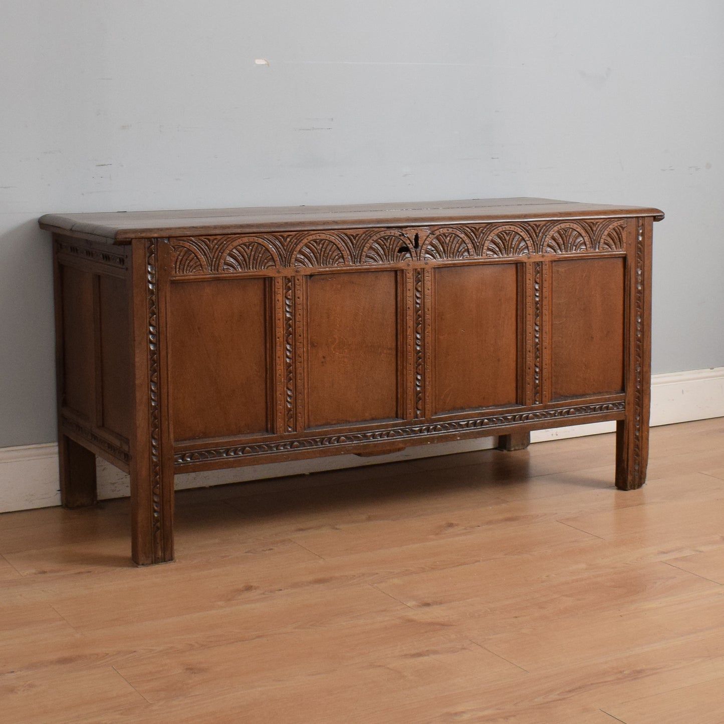 Carved Oak Antique Coffer