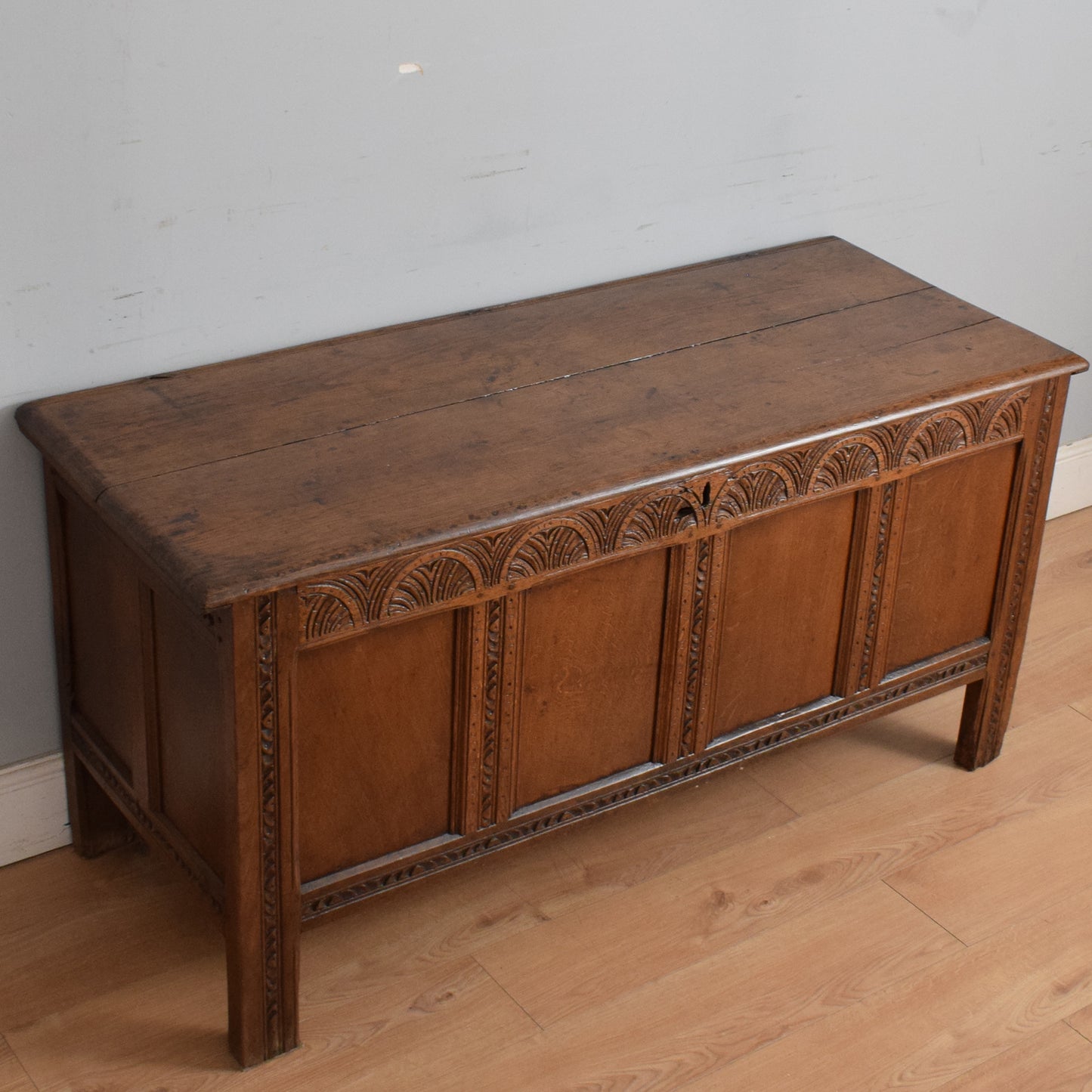 Carved Oak Antique Coffer