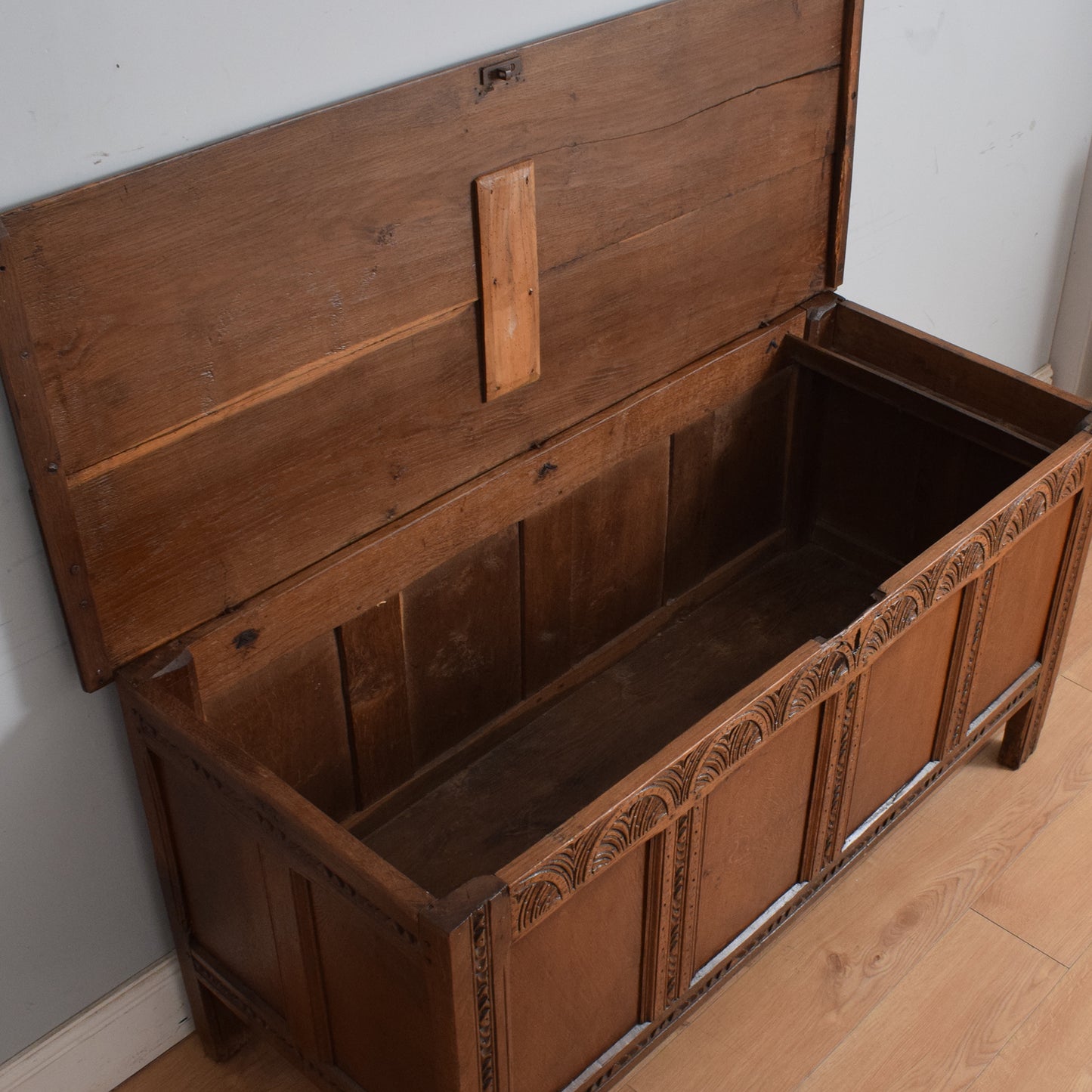 Carved Oak Antique Coffer