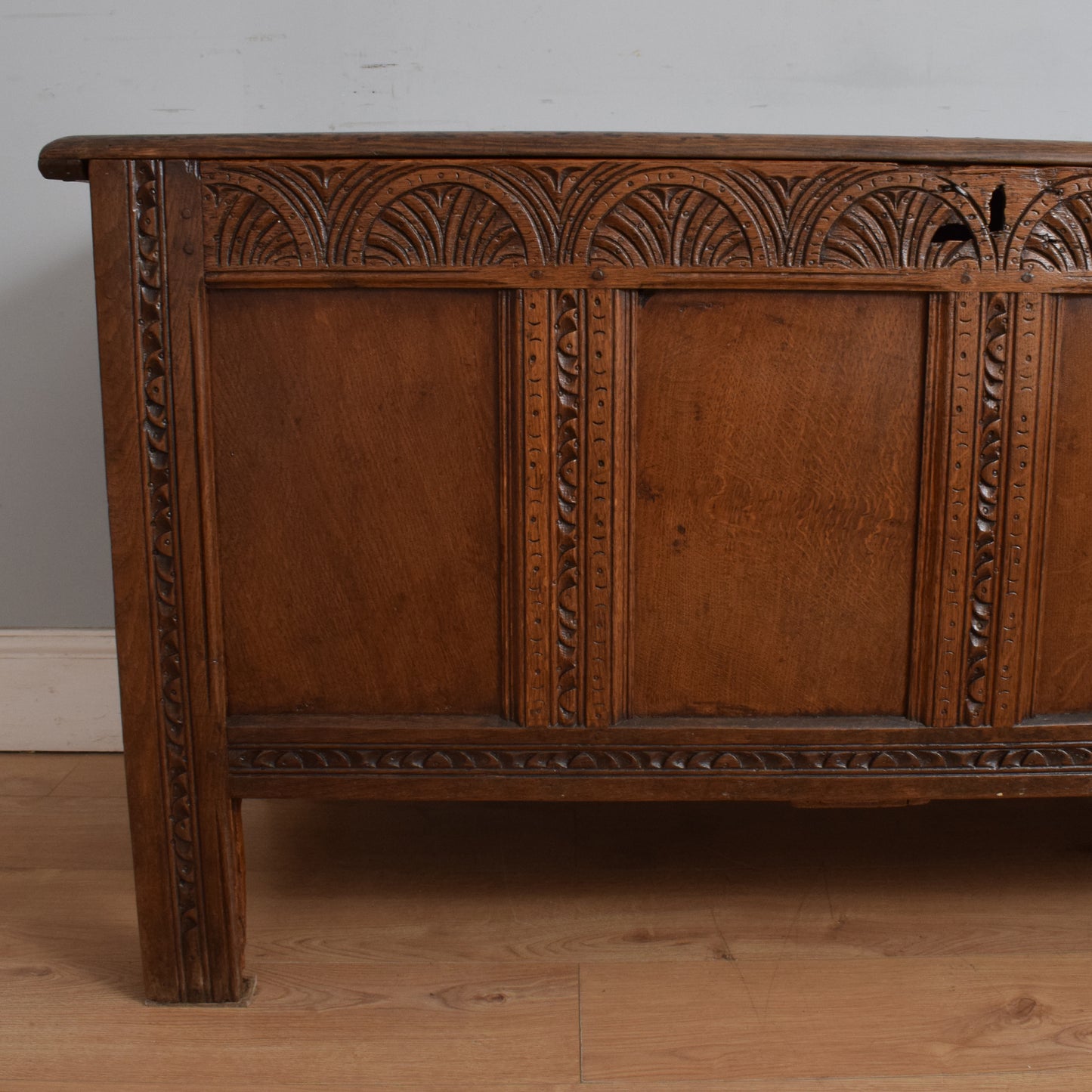 Carved Oak Antique Coffer